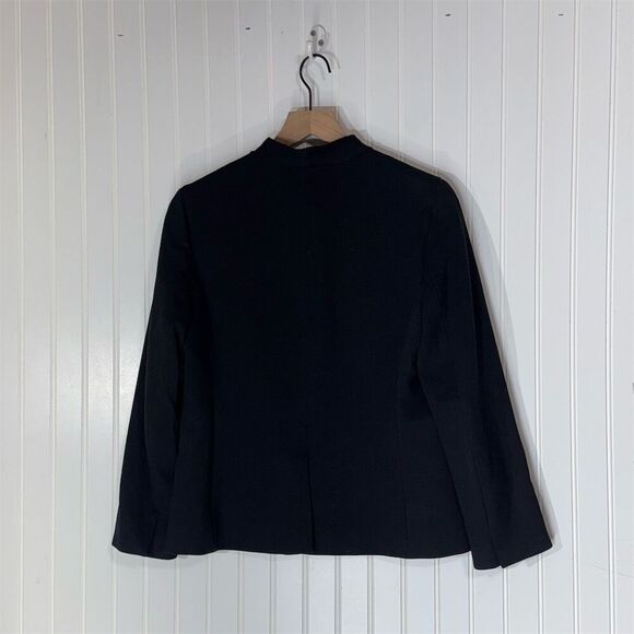 J.Crew Black Collarless Blazer Women’s 8 Open Front Stretch Work Jacket - Picture 2 of 7